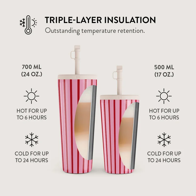 Burga  Burga Favorite Bikini 700ml Travel Mug Flap & Straw Set Lid Combo – BPA-Free Stainless Steel, Triple-Layer Insulated, Leak-Resistant, Premium Printed Design – Hot & Cold Drinks  | Best Price UAE